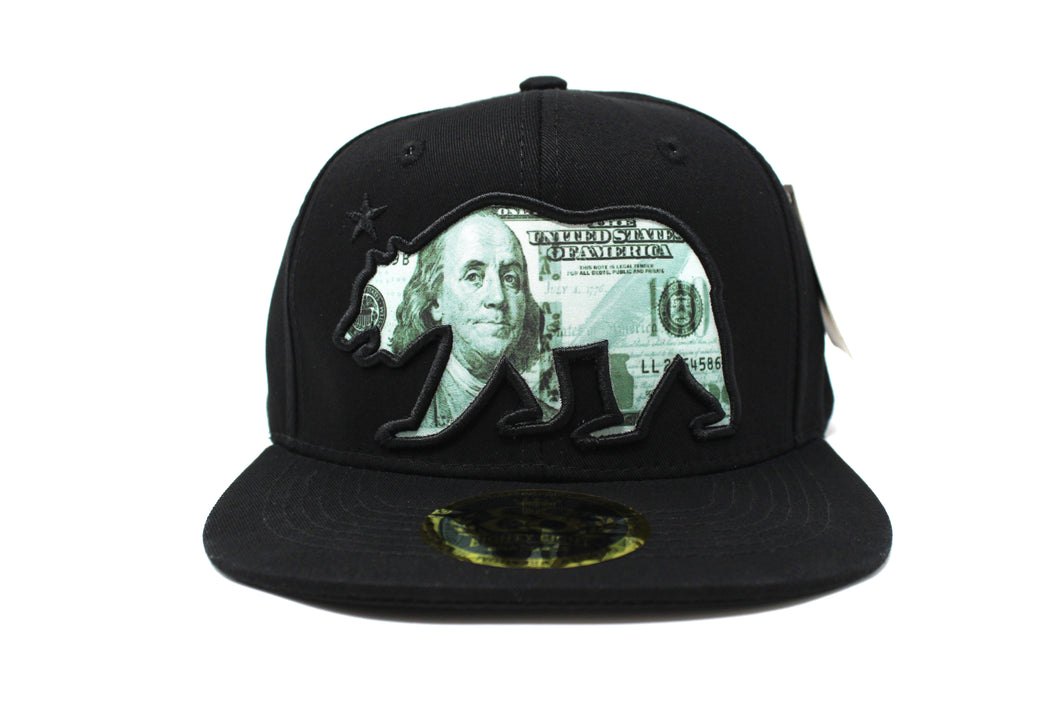 $100 Benjamin Bear Cotton Snapback Hat