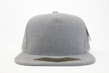 Load image into Gallery viewer, 5 Panel Cotton Trucker Flat Brim Snapback (H.Grey/Grey) #EE106
