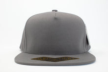 Load image into Gallery viewer, 5 Panel Cotton Flat Brim Snapback (D.Grey) #EE107
