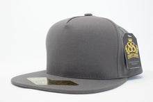 Load image into Gallery viewer, 5 Panel Cotton Flat Brim Snapback (D.Grey) #EE107
