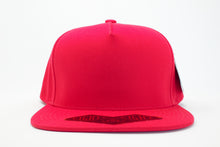 Load image into Gallery viewer, 5 Panel Cotton Flat Brim Snapback (Red) #EE107
