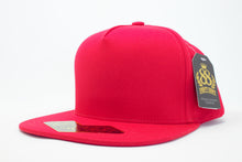 Load image into Gallery viewer, 5 Panel Cotton Flat Brim Snapback (Red) #EE107
