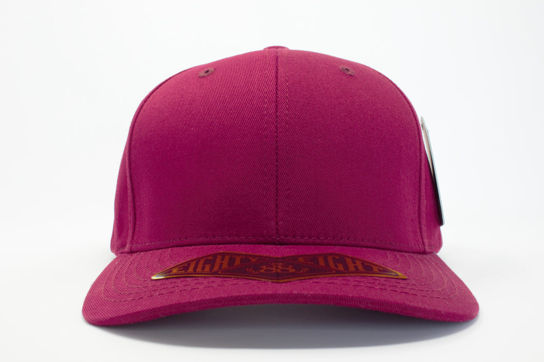 6 Panel Cotton Curve Cap (Burgundy) #EE105