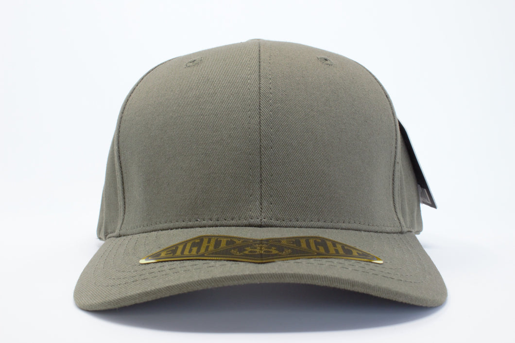 6 Panel Cotton Curve Cap (Olive) #EE105