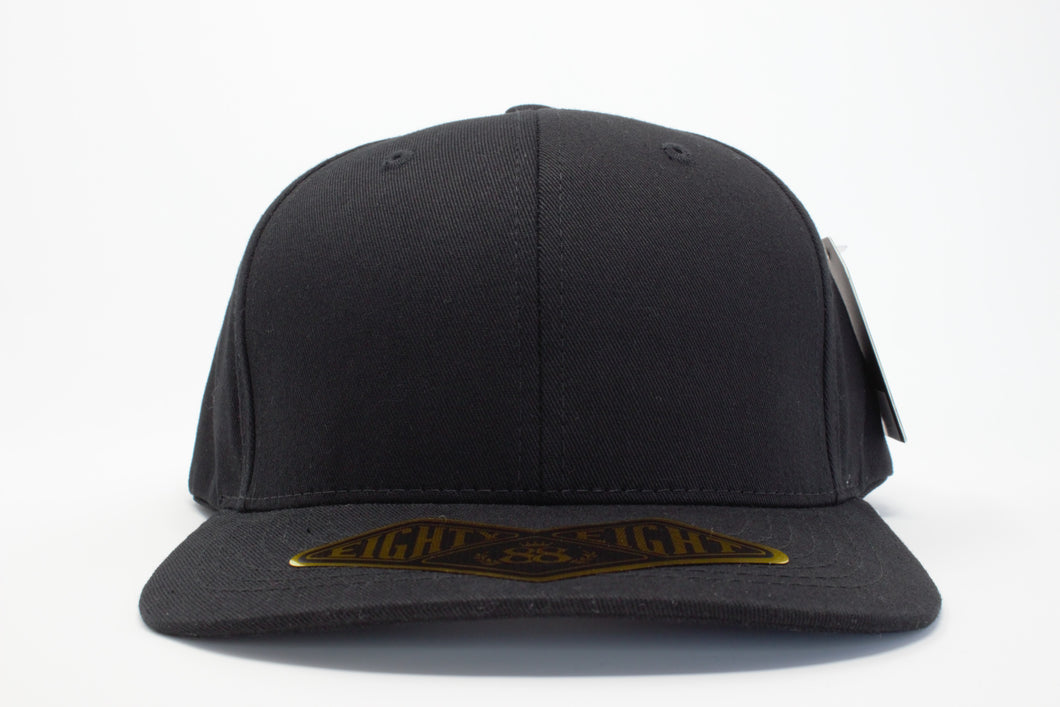 6 Panel Cotton Curve Cap (Black) #EE105
